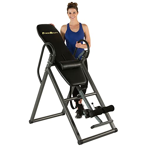 Fitness Reality 790 XLT Table d'inversion avec coussins de dos, pour personnes de grande taille jusqu'à 1,98 m, poids maximum utilisateur 136 kg, inversion verticale complète jusqu'à 180 degrés
