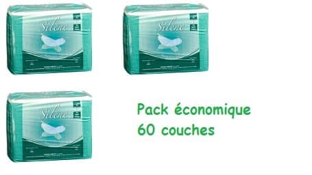 Silène Change complet pour adulte T3 nuit PACK ECONOMIQUE 60 COUCHES (3 paquets)