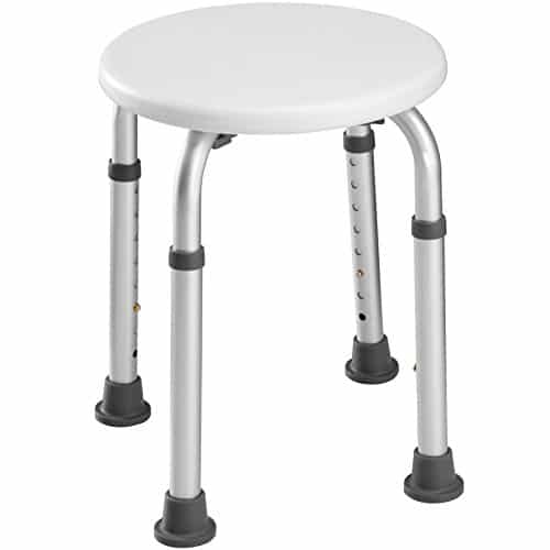 TecTake Tabouret de Douche Marche d'accès au Bain Banc de Douche en Aluminium | réglable en Hauteur - diverses modèles - (Tabouret Rond | no. 402509)