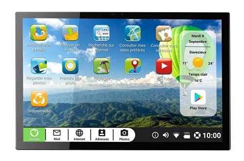 Ordissimo - Tablette Celia Facile à Utiliser pour Personnes Âgées - Idéal Senior - Grand Écran Tactile et Interface Intuitive - Connexion WiFi et 4G - 10 Pouces - 2 Caméras et Port USB - Argenté