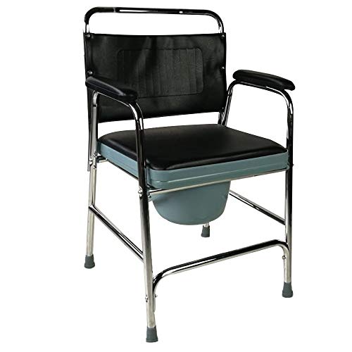 Mobiclinic, Chaise percée, Mod. Velero, Marque européenne, Chaise pot, Chaise toilette avec Couvercle, Pieds antidérapants, Siège et Accoudoirs rembourrés, Acier