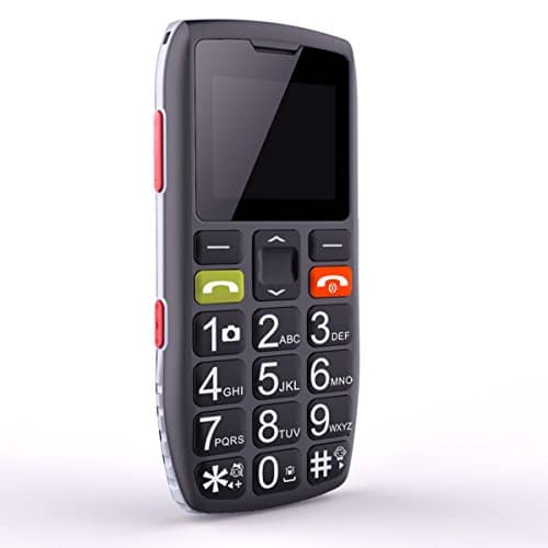 artfone Téléphone Portable Senior Débloqué avec Grandes Touches, Bouton SOS, C1 Senior, Caméra VGA, Radio FM, Haut-Parleur de Boîte, Batterie 1400mAh, 2G GSM, Noir