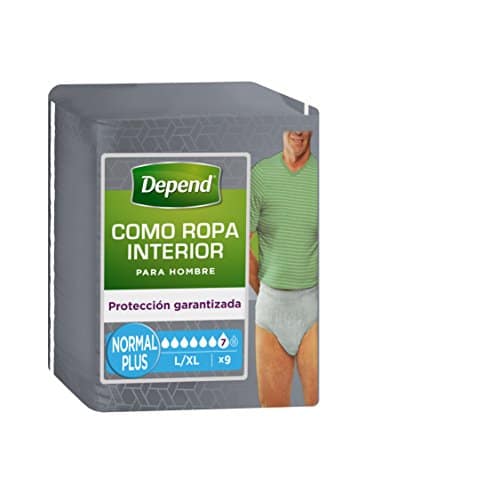 Depend Lot de 9 sous-vêtements absorbants pour homme Taille L/XL