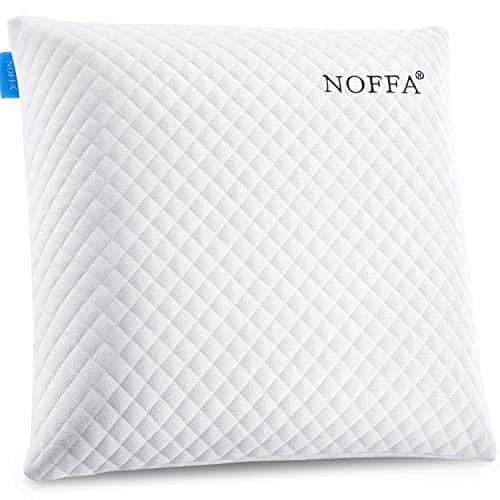 NOFFA Oreiller à Mémoire de Forme 56 x 56 x 12 cm, Grand Coussin Canape, Housse Qui s'enlève et Se Lave