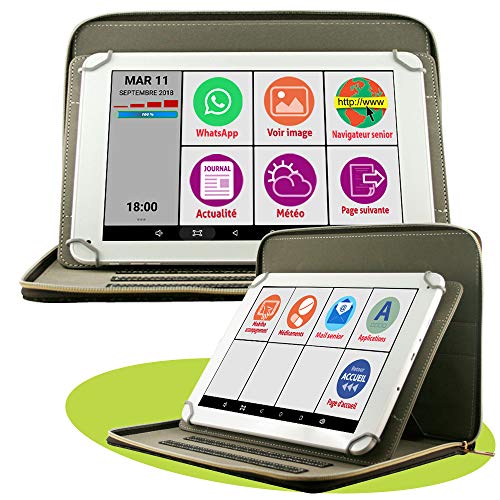 Mobiho Essentiel Tablette INITIALE 10P sénior, MODULABLE SUR MESURE : WHATSAPP et + de 20 applis préinstallées - GOOGLE PLAY - OFFERT : Pochette ET 6 H Coach - PAS d’ABO MENSUEL - WIFI et 4G débloqué.