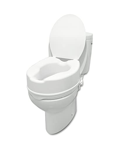 PEPE - Rehausseur WC Adulte 15 cm, Toilette Rehausseur de WC pour Personne Âgée, Siège Toilette Handicapé, Rehausseurs de Toilettes, Surelévateur WC, Rehausseur WC avec Couvercle