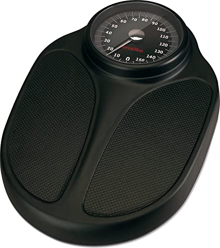 TERRAILLON - Balance Mécanique TPRO PLUS - Pèse personne Semi-Professionnel - Revêtement Anti-Dérapant - Grand Cadran - Capacité 160kg max - Noir