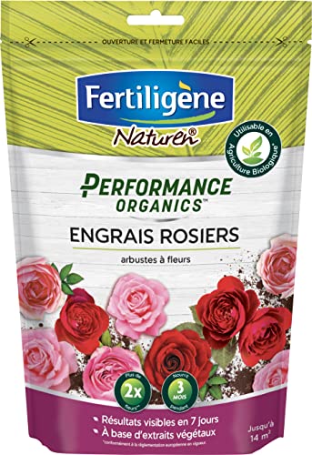 FERTILIGENE NATUREN POEROS7 - Engrais Granulés Performance Organics Rosiers, Arbustes à Fleurs UAB 700 g - Résultats dès 1 semaine - A base d'extraits de végétaux enrichi en guano marin - Pour 14m²