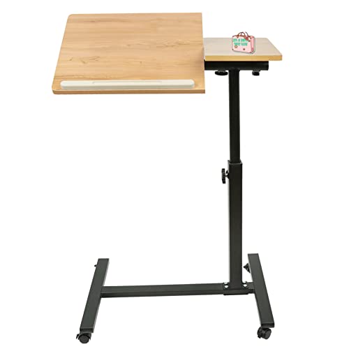 RELOVE Table d'appoint légère, de lit médicalisé,Bureau Informatique, Bureau Gaming, Roulante Canapé pour Ordinateur Portable Hauteur Pliante avec 4 roulettes,60 * 34.5 58-90cm, (RELOVE)