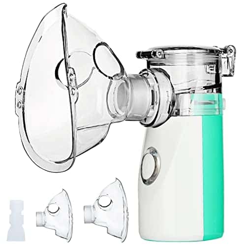 Nébuliseur Inhalateur Portable Pour Enfants et Adultes, Nebulisateur Aerosol Silencieux, 10ml Mini Aérosol Nébuliseur Pour Maison et Voyage (Vert)