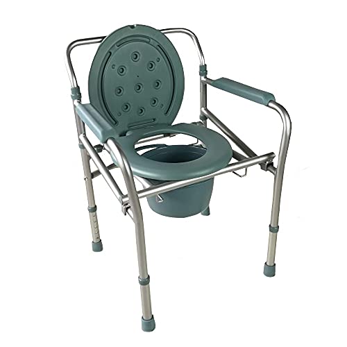 Mobiclinic, Mar, chaise WC, chaise percée pour handicapés, personnes âgées, chaise urinoir pliante, accoudoirs, siège ergonomique, aluminium, coussinets antidérapants