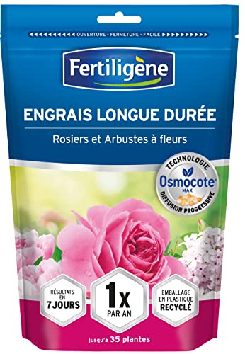 FERTILIGENE OSROSN - Engrais Granulés Longue Durée Osmocote Max Rosiers et Arbustes à Fleurs 700 g - Pratique, 1 seule application par an -Protège les racines - Résultats dès 1semaine -Pour 35 plantes