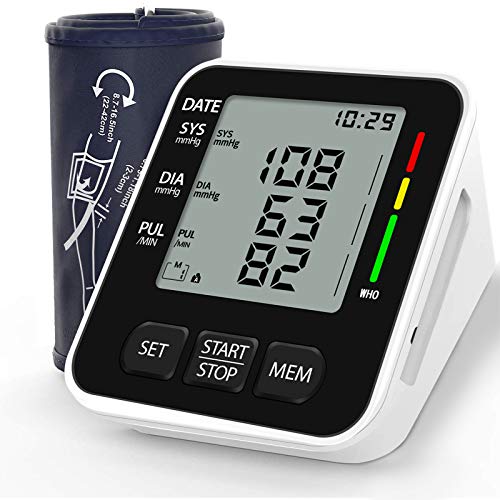 Tensiomètre Bras Électronique Professionnel pour Détecter les Arythmies Tensionmetre Automatique avec Mémoire 2 Utilisateurs (2 * 99 Espaces Mémoire) et Brassard 22-42cm
