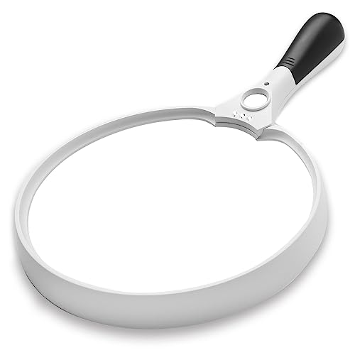 Fancii Grande Loupe avec Éclairage à LED - Lentilles de Grossissement 2X 4X 10X - avec Lumière pour la Lecture, l’Exploration, l’Inspection, Cartes du Monde, Journaux, et Bijoux