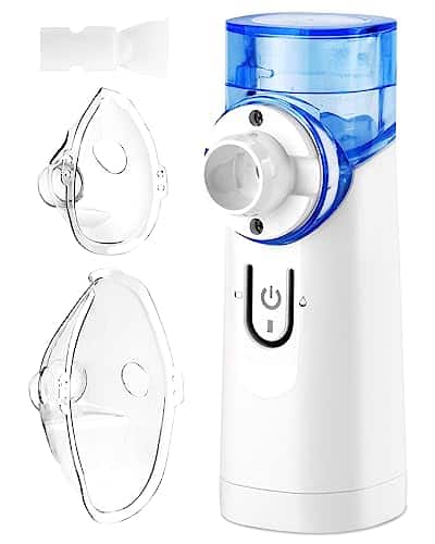 Nébuliseur Inhalateur Portable Aérosol Inhalateur Silencieux, Inhalateur Rechargeable par USB pour Adultes et Enfants avec Tube buccal