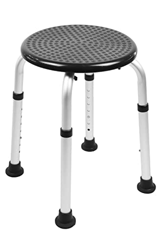 Pepe Mobility - Tabouret de Douche Médical, Siège Adulte, Chaise pour Personnes Âgées, Antidérapant, Senior Rond, Assemblage sans Outil, Noir