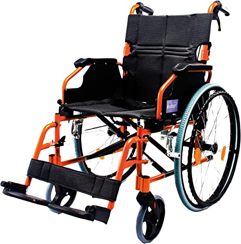 Aidapt Deluxe Fauteuil Roulant Auto-Propulsé Léger en Aluminium Orange