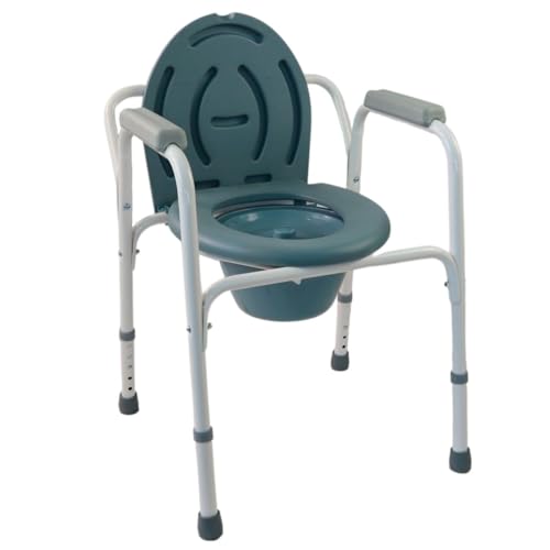 Mobiclinic®, Chaise percée, Avec couvercle, Bac à glaçons amovible, Réglable en 5 hauteurs, Modèle arroyo, Embouts antidérapants, Accoudoirs, Supporte jusqu'à 100 kg, Pot, Acier