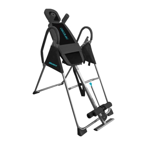 Cecotec Table d'inversion Pliante avec Inversion Totale 180º Drumfit Inversion 1800. Étirement du Dos, Ceinture et Coussins de sécurité, 26 Niveaux réglables, Poids Maximum 120 kg