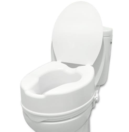 PEPE Mobility - Rehausseur WC Adulte (15 cm), Toilette Personne Âgée, Siège Handicapé, Rehausseurs, Surelévateur, Couvercle