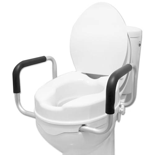 PEPE Mobility - Rehausseur WC Adulte avec Accoudoir (10 Cm Hauteur), Couvercle, Siège Toilette Post Opératoire