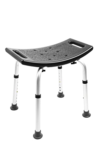 Pepe Mobility Tabouret de Douche Antidérapant Rectangulaire, Médical, Siège Adulte Sécurisé, Chaise pour Personnes Âgées, Assemblage sans Outil, Noir