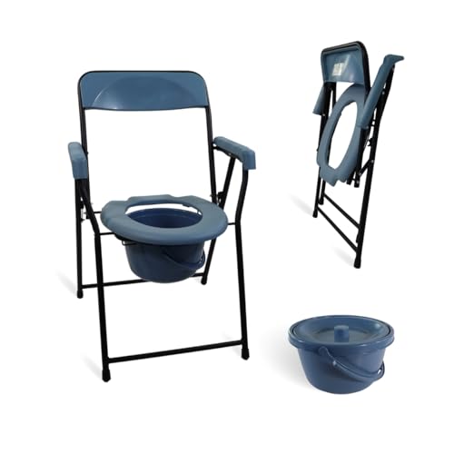Mobiclinic, Chaise percée, Mod. timón, Marque européenne, Pot, Pliable, Toilette avec accoudoirs, Pieds antidérapants, Acier