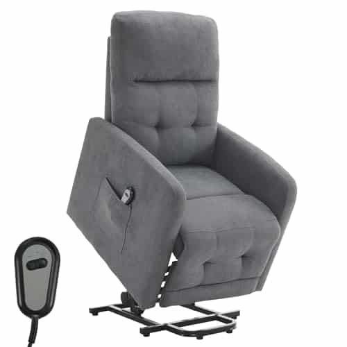TactFire Fauteuil Releveur Relax, Fauteuil de Relaxation, Inclinaison Réglable et Repose-Pieds Télécommande (Gris foncé)