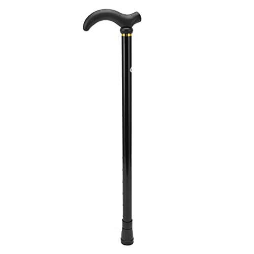 Canne de Marche, Canne de Marche Réglable avec Pointe en Caoutchouc, Canne de Marche Ergonomique en Alliage D'aluminium pour Personnes âgées, Aide à la Mobilité(Noir)