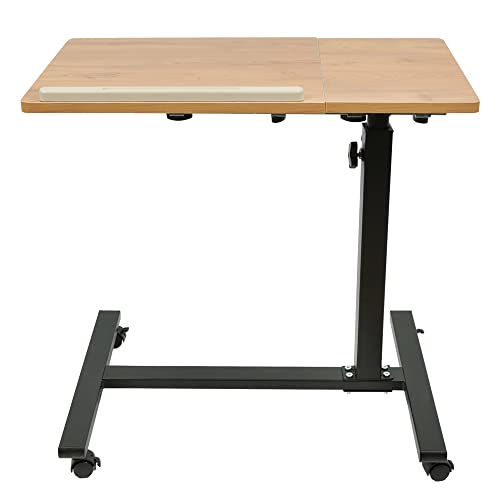 Table de Lit a Roulette Médical,2 Plateaux Table Hôpital Lit,Tablette Médicale Réglable,Table d'Appoint en Forme de C,Table pour Manger au Lit Canapé,Table pour Handicapés,Plateau Repas Lit Médical