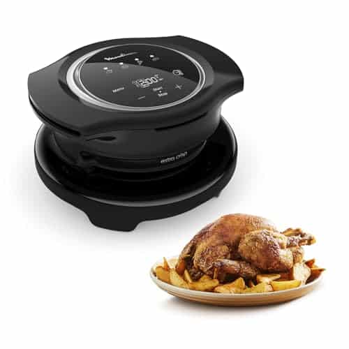 Moulinex Extra Crisp Cookeo, Couvercle air fryer, Recettes croustillantes, Cuisson sans huile, 4 programmes, Température réglable, Compatible avec les Cookeo 6 L, Noir EZ150800