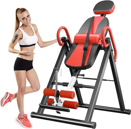 Dripex Table d'inversion Pliable réglable entraîneur de gravité Banc d'inversion Équipement pour de Gym à Domicile Entraînement Poids de l'utilisateur jusqu'à 150 kg