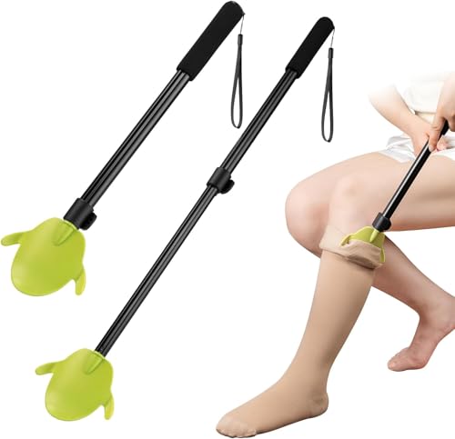 Aide au retrait pour bas de compression et chaussettes - Chausse-pied rétractable multifonction - Assistant de retrait de chaussettes pour personnes âgées et handicapées
