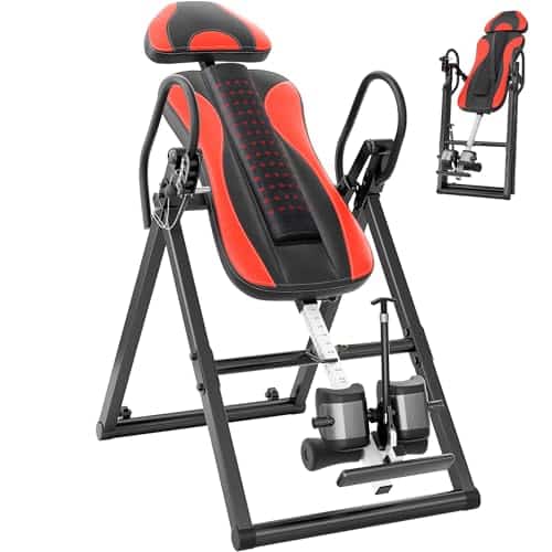 YOLEO Banc d'inversion Pliable, Entraîneur de gravité avec Ceinture de sécurité pour la thérapie pour soulager Les douleurs au Dos et au Cou, Max 350 lbs