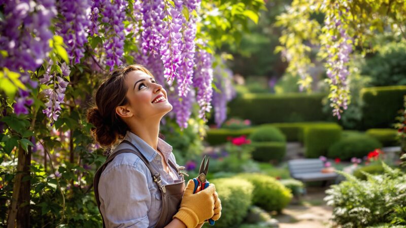Maîtrisez l’art de tailler la glycine et émerveillez vos voisins avec un jardin époustouflant
