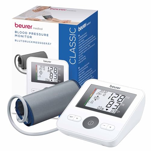 Beurer BM 27 Tensiomètre Électronique au Bras, Contrôle du Positionnement de la Manchette, Écran très lisible, Détecteur d'Arythmie Cardiaque, Tours de bras de 22 à 42 cm