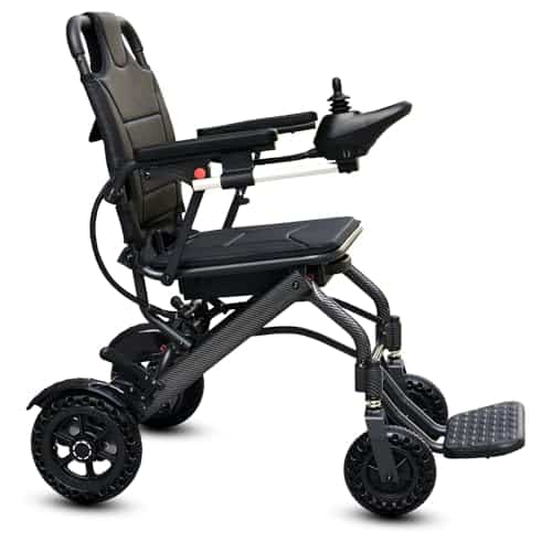 Fauteuil roulant électrique pliable léger en fibre de carbone, ne pèse que 13 kg, taille de voyage, approuvé par les compagnies aériennes, double système de freinage, fauteuils roulants motorisés
