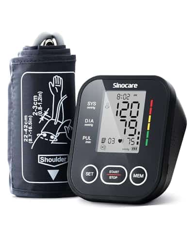 Tensiomètre Bras électronique - Grand Écran LCD - Alimentation Double - Taille de Brassard Réglable - Mémoire de 2 * 99, Tensiometre bras avec Fonction de Détection Battements Irréguliers (Noir)