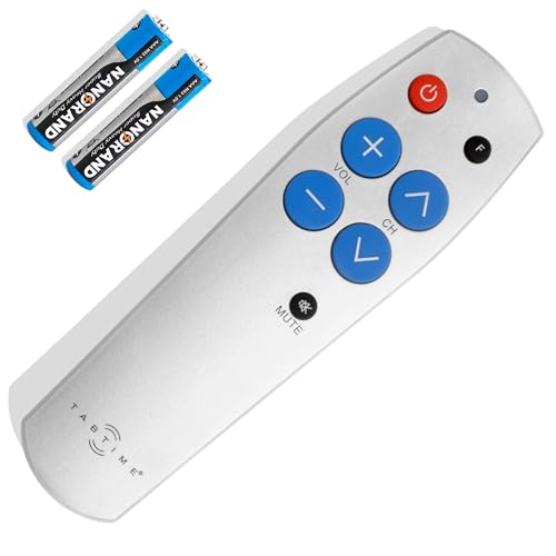 TabTime Télécommande TV à Gros Boutons - Mode d'emploi en Français - Facile à Utiliser et à Configurer - Télécommande TV Universelle et de Base - Cadeaux pour la Démence