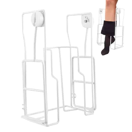 Enfile Chaussette,Enfile Bas de Contention,Enfile Chaussettes pour Personne Agee,Aide à mettre et à enlever chaussettes,Ne Plus Se Baisser,avec poignée rétractable,Idéal Personnes Agées