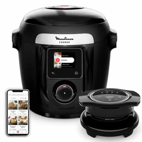 Moulinex Cookeo Wi-Fi avec Extra Crisp, Multicuiseur, 14modes de cuisson, Cuisson sous pression, Air fryer, Recettes faciles pas à pas, CE96X8F0, Noir