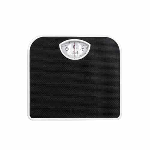 IZ9201 Pèse-personne mécanique traditionnel avec cadran facile à lire, boîtier en métal stable, échelle pour 130 kg Noir