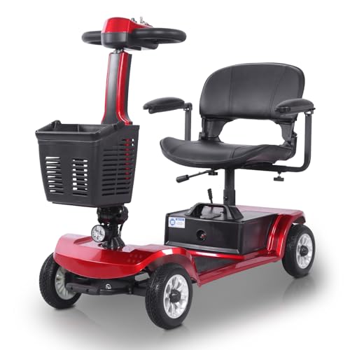 Unificare Scooter électrique pour Seniors 32 km Scooter Pliable à 4 Roues avec Panier Batterie légère Capacité de Charge jusqu'à 190 kg Scooter électrique