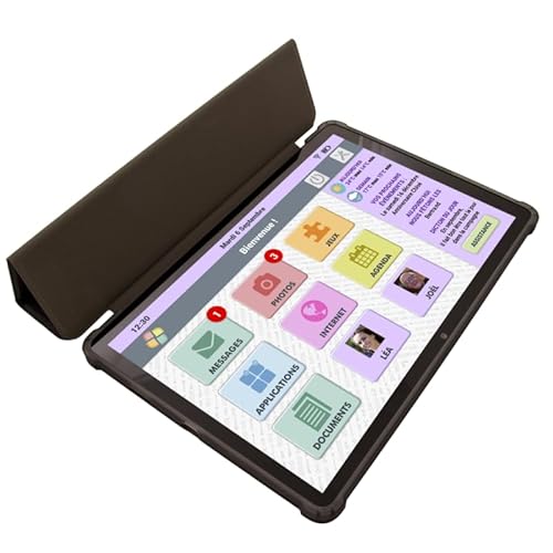 FACILOTAB Nomad - Tablette Senior - Simple et Intuitive, Idéal pour Personne Âgée - Grand Ecran Tactile Adapté - Camera Avant et Arrière - Connexion WiFi et 4G - Modèle T60P-128Go - Android 14