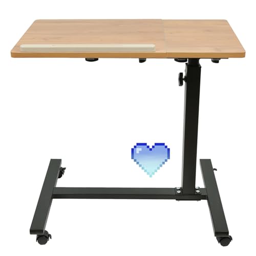 RELOVE Table d'appoint légère, de lit médicalisé,Bureau Informatique, Bureau Gaming, Roulante Canapé pour Ordinateur Portable Hauteur Pliante avec 4 roulettes,60 * 34.5 58-90cm, (RELOVE)