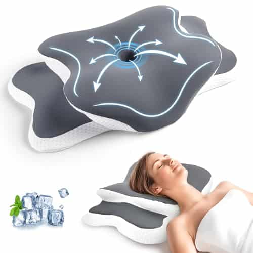 CloudNook Oreiller Ergonomique Cervical, Coussin Orthopédique à Mémoire de Forme pour Soutien de la Nuque, Soulagement des Douleurs, Respirant, Idéal pour Dormir sur Le Côté, Dos et Ventre