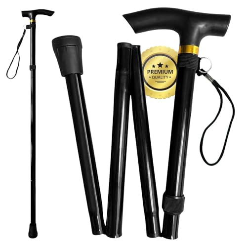 OrtoPrime Canne de Marche Pliable et Réglable – Canne Telescopique Légère en Aluminium pour Seniors - Canne de Marche Homme & Canne Pliable Femme – Bâton de Marche Sécurisé