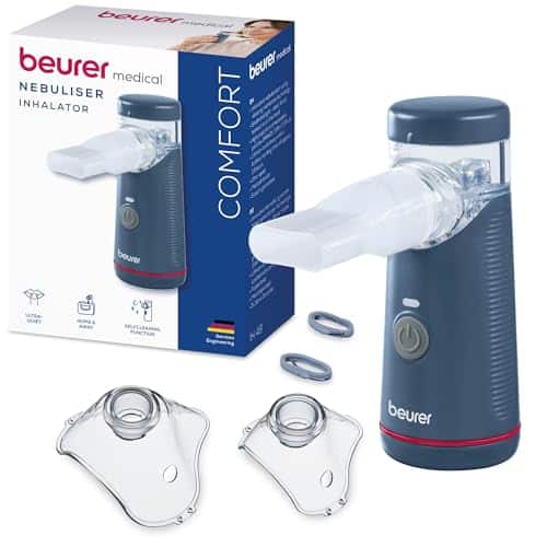 Beurer IH 49 inhalateur portable, batterie rechargeable, silencieux, pour enfants et adultes, technologie à membrane vibrante, en cas de rhume, d'asthme et d'autres maladies respiratoires