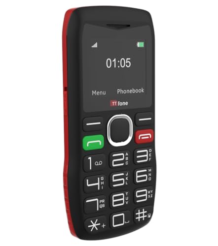 TTfone TT880 Téléphone Mobile Facile à Utiliser pour Les Seniors et Les Personnes Âgées - Téléphone à Gros Boutons avec Bouton d'Assistance d'urgence - (avec câble USB)