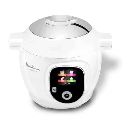 Moulinex, Cookeo Multicuiseur intelligent 6L, 80 recettes intégrées, Cuisson sans surveillance, Ecran intuitif, Guide de cuisson, Application MyMoulinex, 1600W, Blanc, 15 ans réparabilité CE854110